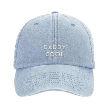 Vintage blaue Cap mit weißer Stickerei „Daddy Cool“ – Adept Studios