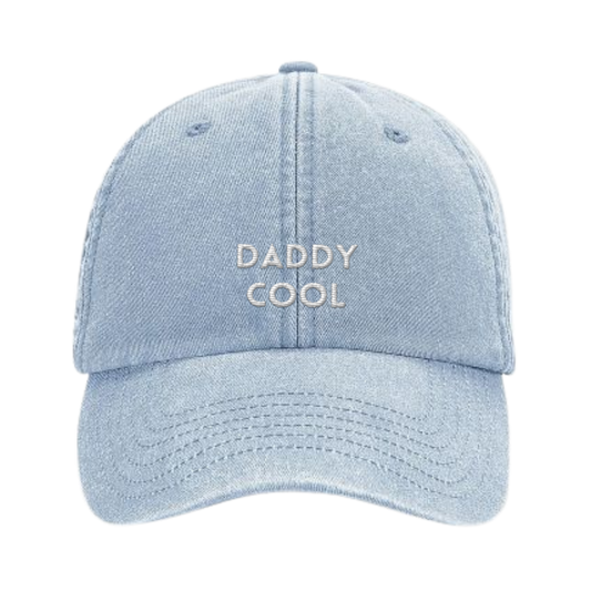 Vintage blaue Cap mit weißer Stickerei „Daddy Cool“ – Adept Studios