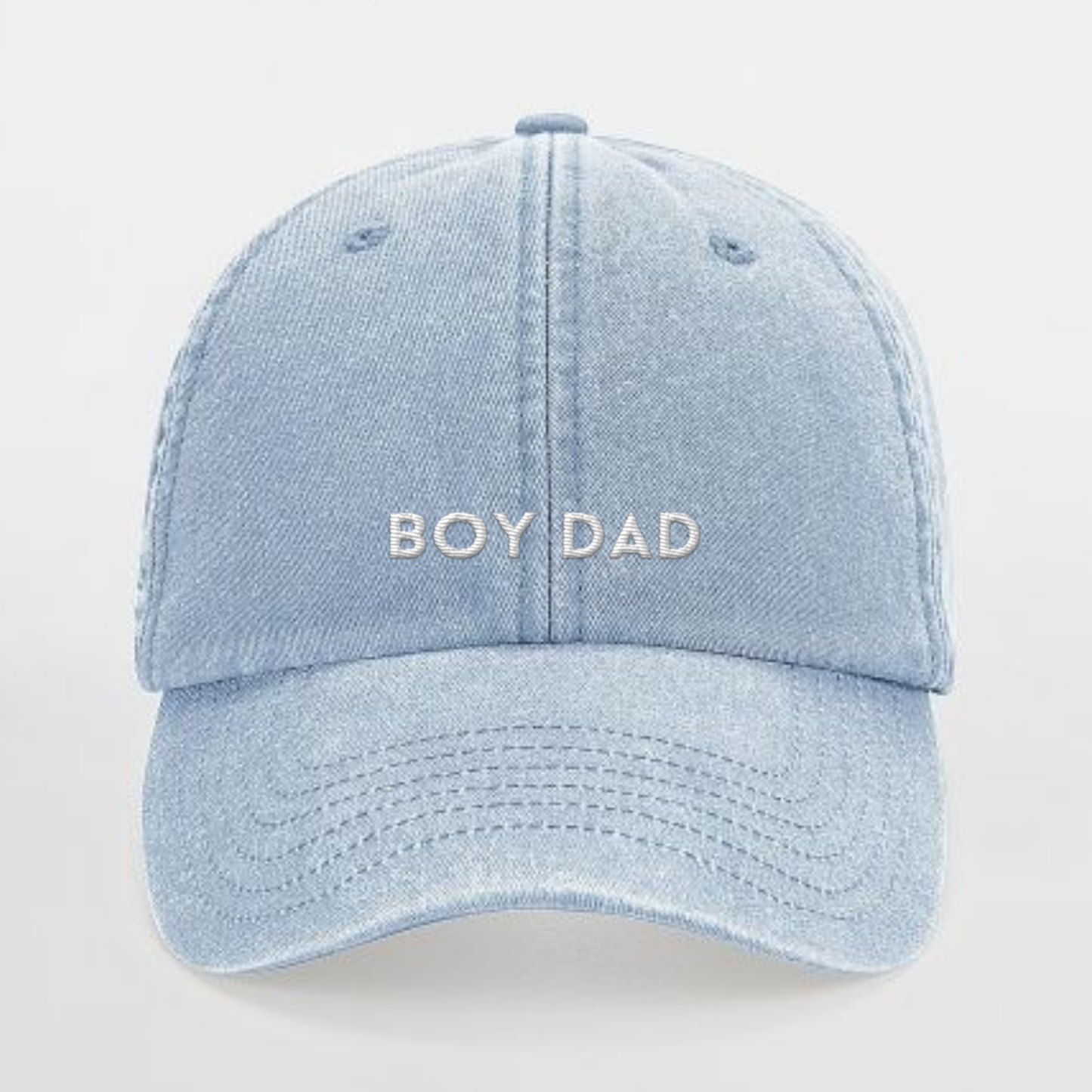 Vintage blaue Cap mit weißer Stickerei „Boy Dad“ – Geschenkidee für Väter mit Sohn, Vatertagsgeschenk & Statement Dad Hat – Adept Studios