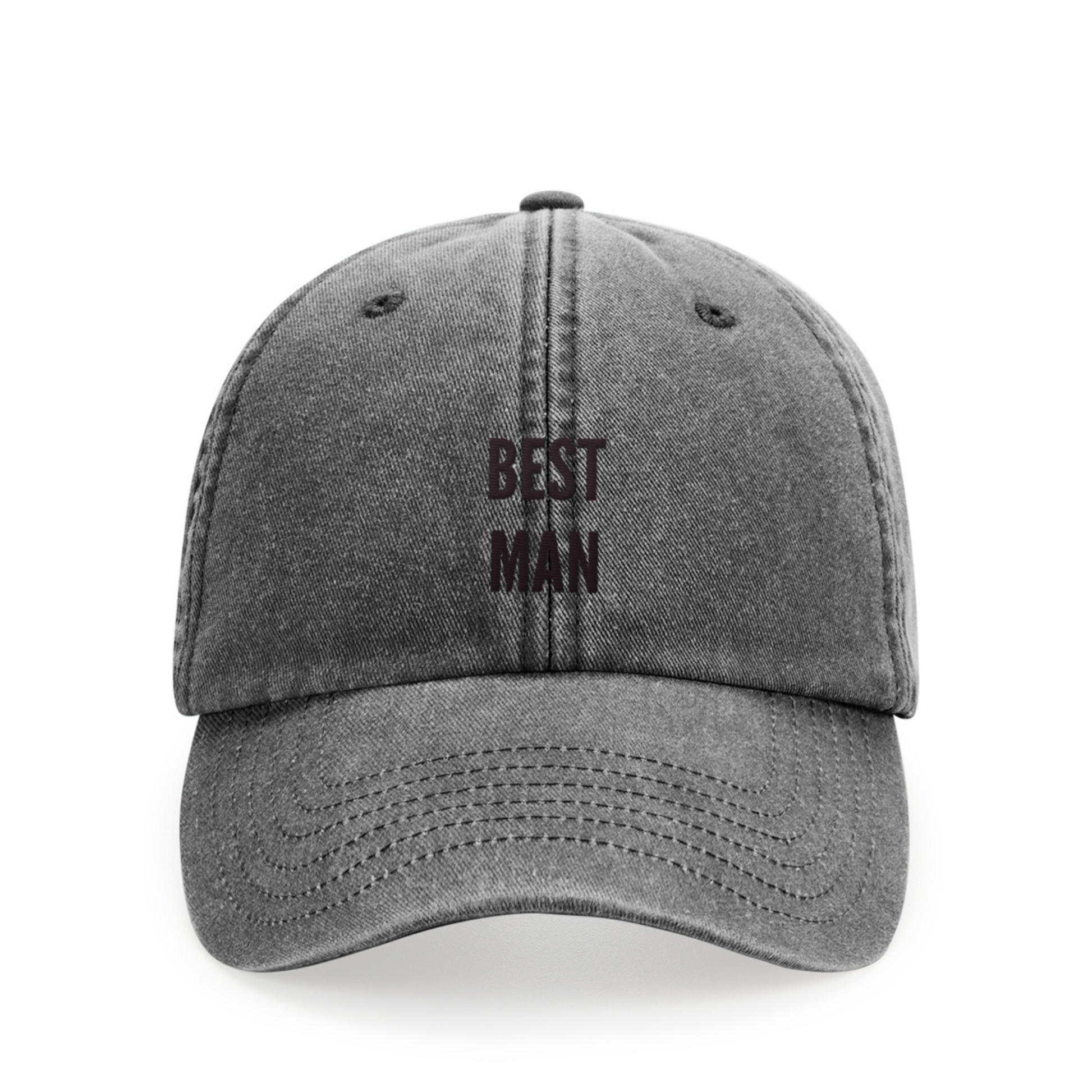 Vintage Cap in Grau mit Stickerei „Best Man“ – Hochzeits-Accessoire für Trauzeugen – Adept Studios