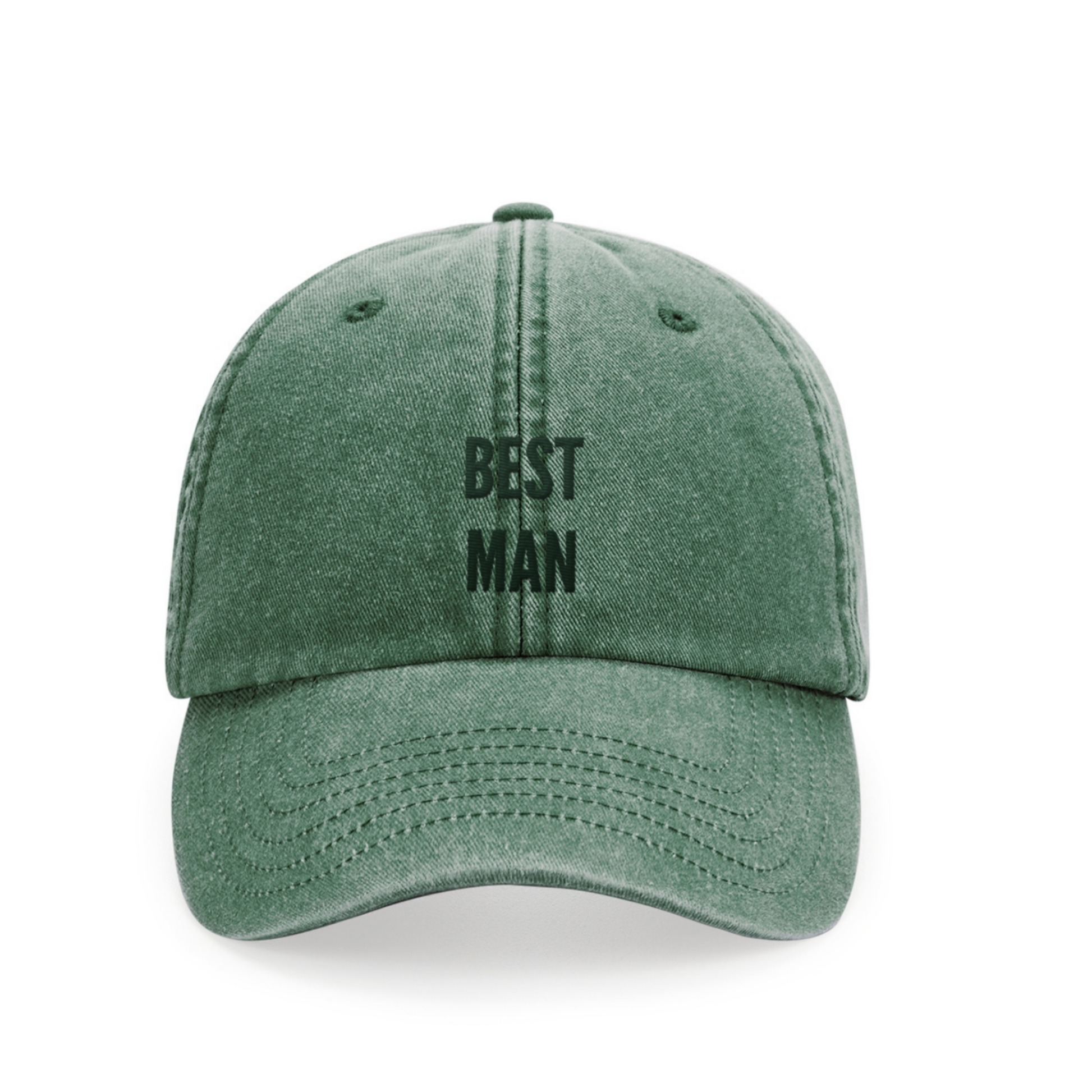 Vintage Cap in Grün mit Stickerei „Best Man“ – Hochzeits-Accessoire für Trauzeugen – Adept Studios